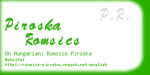 piroska romsics business card